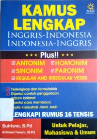 Kamuslengkap : Ingggris-Indonesia, Indonesia-Inggris